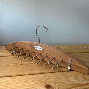 Brookstone Natural Wood Double Sided Tie and Belt Organizer